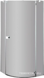 Душ каб.распашная дверь с неподв.сегм., 1/4 круга, R=550, DX петли справа (100х100хh195см, стекло 6мм, GL прозр., фурн. 05 полир.алюмин) E-LITE ZZ