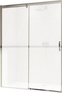 Односекц. раздвиж. дверь с неп/сигмен. лев, 1500xh1900мм, (проф. цв.глянц. хром, креп/лева, шир/вход 630-670мм, стек 6мм проз. Anti-Plague), 4уг ZZ Huppe Huppe Aura elegance 401407 092 322