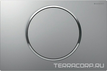 Клавиша одинарного смыва, смыв/стоп, (панель и клавиша цв.матовый хром, кольцо глянцевый хром, пластик), Sigma10 KL