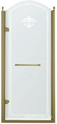 Дверь в нишу 900хh2166мм, "Левая" петли слева, (стекло прозрачное с матовым узором, 8мм, фурнит. цв.бронза), Retro XX