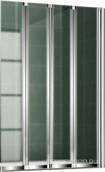 Штора на ванну, 4-х секционная, складная, 1000хh1400мм, "Правая", (стекло текстур. Punto 5мм, фурнит. цв.хром), Pratico ZZ