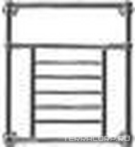 Полотенцесушитель 608x530мм, на систему отопления до 4 атм., (без кранов перекр. арт.PRACC..), (хром) Jupiter 3 ZZ Devon & Devon Полотенцесушители PRJ3CR