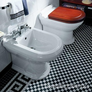 Биде напольное 370х575мм, 1 отв. д/смес., крепл. к полу в компл., (R2 Star white ceramicplus),  KL Villeroy & Boch Hommage 744200R2