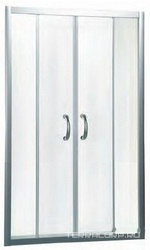 Дверь 2-х секц. раздвижная в нишу 1200хh1900мм (стек. прозр. проф. мат. хром) BLISS L Solo XX