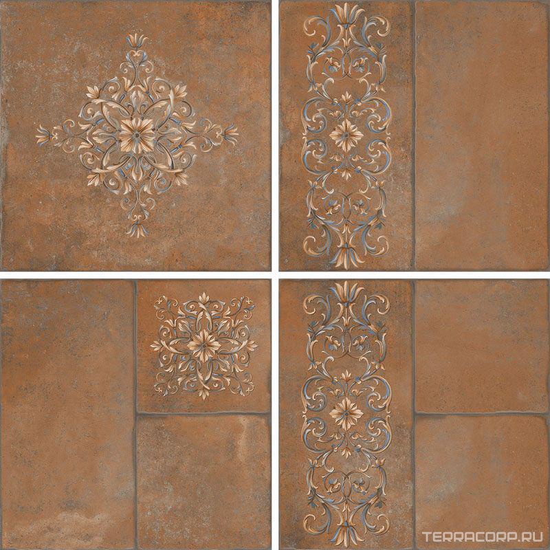 Керамогранит Kerama Marazzi Каменный остров коричневый декорированный XX30x30 Белый, фото 3