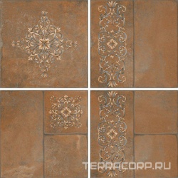 Каменный остров коричневый декорированный XX|30x30