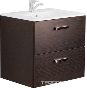 Тумба подвесная   585х565х450 см, с 2 выдвиж. ящиками, Без раковины, цвет венге, крепеж в компл. ZZ Roca Victoria Nord ZRU9000027