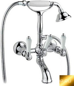 Смеситель для ванны с душевым гарнитуром, (цв.гальван.золото, ручки Half Dome), Nicolazzi ZZ Nicolazzi Tradizionale 1401 GB 70