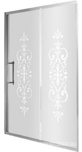 Дверь сдвижная 2-х секц. в нишу 166-172хh200см, (вход 71см), (правая/левая, профиль цв.хром, стекло прозр. с декором N6 + StarClean),  ZZ Samo Dolce Vita B7390 N6 ULU + StarClean