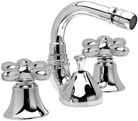 Смеситель для биде на 3 отв., с д/к, (корпус цв. хром, ручки цв. хром), Primavera ZZ