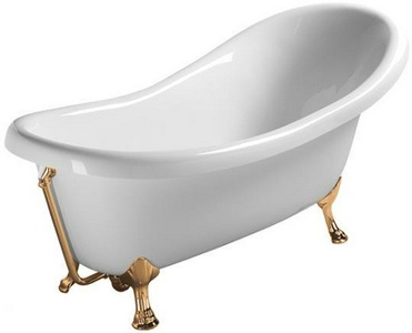 Ванна 1760х800(660)хh720(620)мм, литьевой мрамор, отдельностоящая, ножки "Львиные лапы", слив-перелив в компл., (цв. бронза), TW ZZ Tiffany Универсал TW176 bi/br