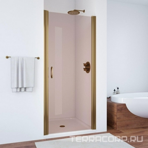 Дверь в нишу , 70x190 см, универсальное, профиль бронза, стекло бронза ZZ Vegas Glass EP ЕР 70 05 05