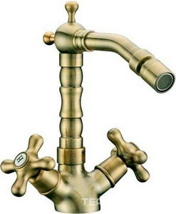 Смеситель для биде, с поворотным изливом, с нажимной пробкой д/к, (цв. бронза),  ZZ Cezares Retro RETRO-BS2-02