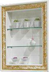 Шкафчик-контейнер,50хh70х13,5см,с 2-мя стекл. полочками,БЕЗ рамки арт.99348,(цв. лакир., патинирован., перламутр. с отделкой сусал. золото),DiademaX X