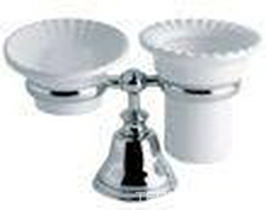 Мыльница и стакан настольные (цв.хром/керамика)  ZZ TW Collection Harmony TWHA141cr