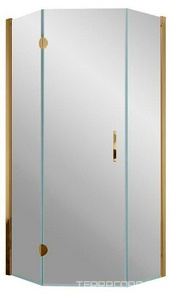 Душевое ограждение пятиугольное , 90*90*1900, левое, профиль бронза, стекло "шиншилла", БЕЗ поддона ZZ Vegas Glass AFA-Pen AFA-Pen900502/левый