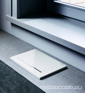 Клавиша двойного смыва, (пластик, цв. рамка - белая, декоративная планка - хром глянцевый, кнопки - белый), 30 ZZ Geberit Omega 115.080.KJ.1