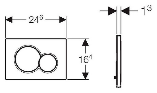 Клавиша двойного смыва (пластик, цв. глянцевый хром),  Geberit Sigma01 115.770.21.5