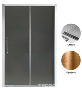 Дверь сдвижная 2-х секц. в нишу 176-182хh200см, (вход 75см), (правая/левая, профиль цв.бронза, стекло прозр. 6мм + StarClean),  Dolce Vita ZZ Samo Impero BS7380 TR BRX + StarClean