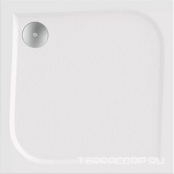 Поддон "Квадро" 100x100, квадратный, плоский, литьевой мрамор, без сифона ZZ