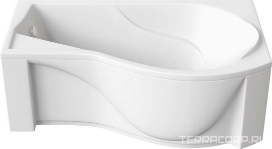 Ванна акриловая  170х80 см, правая (БЕЗ каркаса n039643 и сифона 19649) Bas Капри В 00016