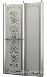 Дверь в нишу 1200хh1950мм, распашная во внутрь и наружу, с неподв.сегм., вход 521мм, правая/левая, (профиль цв. хром, стекло 6мм мат.с прозр.рис),ZZ