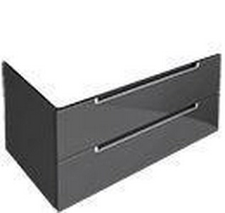 Тумба 787хh420х449мм, д/раковины 800мм,(2 выдв.отдел., 3 контейн.д/акс., 4 алюм.штанги, 2стекл.перег., креп.в комп.,(цв. FP серый глянц) ZZ Villeroy & Boch Subway 2.0 A68900FP