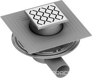 Душевой трап, 10,5*10,5, решетка нержавеющая сталь Ravak Универсал SN501/X01435