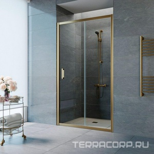 Дверь в нишу , 140*190 см, профиль бронза, стекло узорчатое "ARTDECOD1" матовое  ZZ Vegas Glass ZP ZP 140 05 ARTDECOR D1