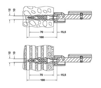 Крепёжный комплект для монтажа настенного сиденья для душа,  ZZ Keuco Plan 34992 000100