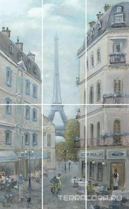 Керамическая плитка Kerama Marazzi Кантри Шик Панно  Париж  (из 6-х частей 20х50)   60х100 ZZ Комбинированный 