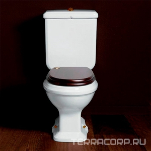 Сиденье для унитаза, с микролифтом, (дерево орех, крепления цв. бронза),  Simas Arcade AR 009 br