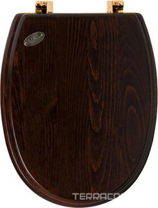 Сиденье для унитаза, с микролифтом, (дерево орех, крепления цв. бронза),  Simas Arcade AR 009 br