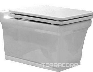 Унитаз подвесной 37х54см, сиденье с микролифтом (цв. Bianco Lucido, петли цв. хром), крепёж в компл., Lutetia ZZ