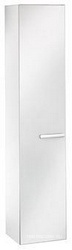 Шкаф-пенал высокий, 350хh1670х335мм, 1 дверь, петли слева, 2 стекл. полочки, 1 выдв.ящик, 1 бельев.корзина, (цв. белый глянец), Royal Universe ZZ