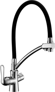 Смеситель для кухни, с подключением к фильтру с питьевой водой, цв.корпуса хром, излив черный ZZ Lemark comfort LM3070C