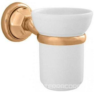 Стакан настенный (держатель цв.бронза, керамика),  ZZ Andrea Catarina CAK420 BR