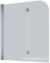 Шторка на ванну 120*140 см, левая, профиль мат.хром, стекло сатин QuickNano ZZ