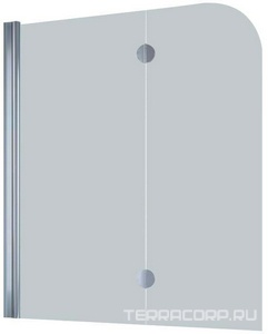 Шторка на ванну 120*140 см, левая, профиль мат.хром, стекло сатин QuickNano ZZ Vegas Glass E2V E2V 0120 07 10 / левая./QuickNano