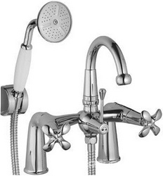 Смеситель для ванны, встраиваемый в борт ванны с душ. гарн. и доп. кроншт. для лейки на 2 отв. Palma ZZ