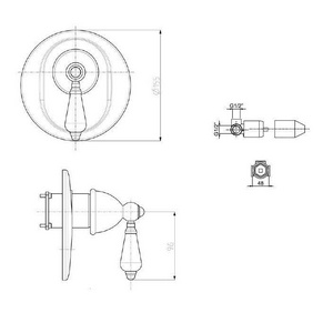 Смеситель для душа, встраиваемый в стену, (внешняя часть, БЕЗ внутренней части арт.F2542BR), (цв. бронза),  ZZ Fima Carlo Frattini Herend F5409/1BR