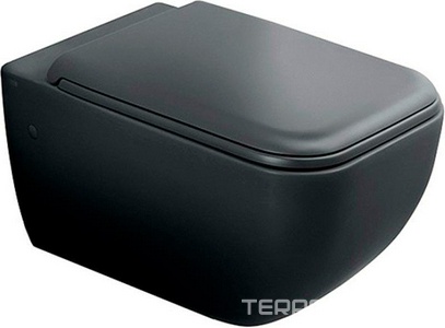 Унитаз подвесной 37,5х55хh37,5см, безободковый, крепёж в компл, (без сиденья), (цв.Basalto),  ZZ Ceramica Cielo Shui Comfort SHCOVSK (BA) Le Terre di Cielo