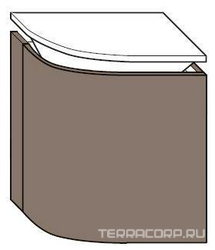 Тумба замыкающая 400х320хh490мм, подвесная, (фасад и корпус цв.тросниковый матовый, петли справа), Lavo ZZ