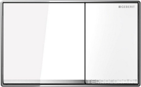 Клавиша смыва, (литой оцинкованный сплав белое стекло), 60 ZZ Geberit Omega 115.081.SI.1