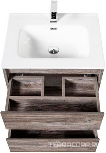 База под раковину подвесная с двумя выкатными ящиками, 710х460х515мм, без раковины, (цв.Pino Pasadena),  ZZ BelBagno Kraft KRAFT-700-2C-SO-PP