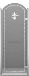 Дверь в нишу 800хh2166мм, "Правая" петли справа, (стекло прозрачное с матовым узором, 8мм, фурнит. цв.хром), Retro XX