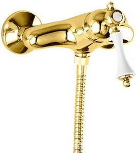Смеситель для душа, (цв.золото, ручка цв.белый),  ZZ Cezares Margot MARGOT-DM-03/24-Bi