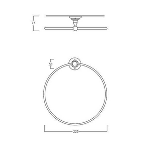 Полотенцедержатель-кольцо 22см (цв. золото)  ZZ Simas Victoria 260205 oro