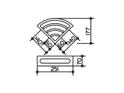 Полочка для ванны/душа угловая с внутр. пластиковой вставкой, 251х177хh70мм, (цв.хром, вставка цв.белый), Keuco Keuco Универсал 11657 010000