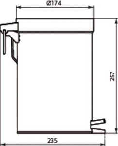 Ведро напольное для мусора, 174/235хh257мм, с крышкой, объём 3л., (нерж. сталь),  ZZ Ideal Standard Iom A9104MY